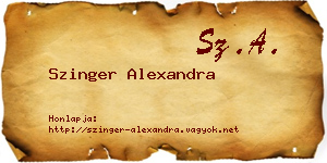 Szinger Alexandra névjegykártya