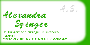 alexandra szinger business card
